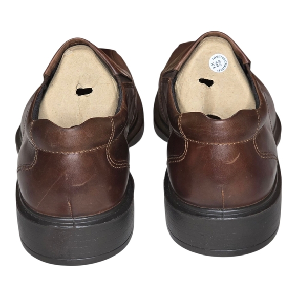 ECCO Brown Leather Slip-On Loafers Men’s Size 13 US 47 EU New Comfort Shoes - Picture 8 of 10